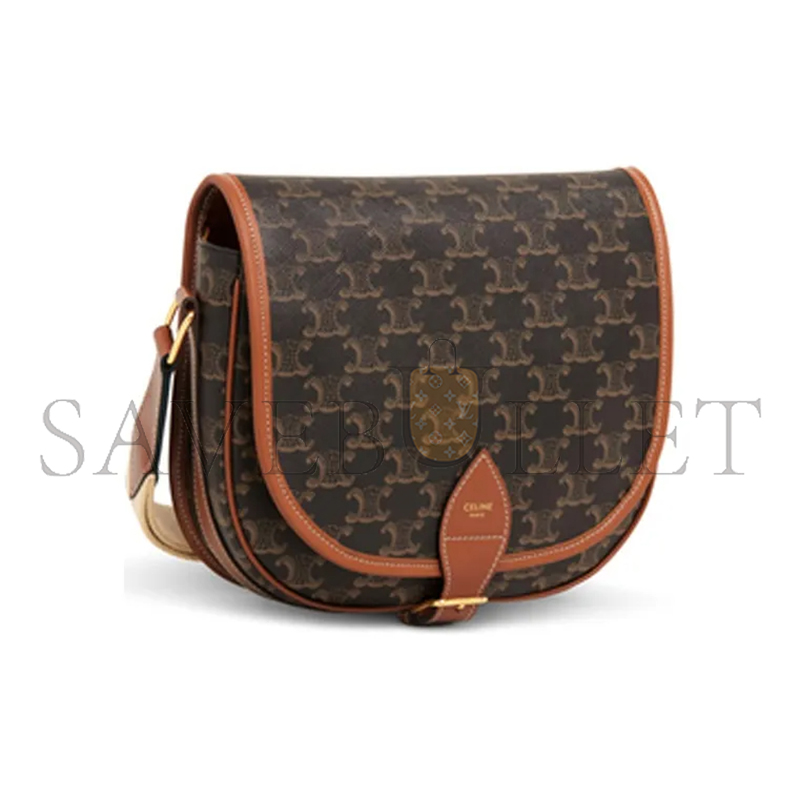 CELINE CROSSBODY BAG IN CANVAS AND CALFSKIN 196932BZJ.04LU (23*21*8cm)