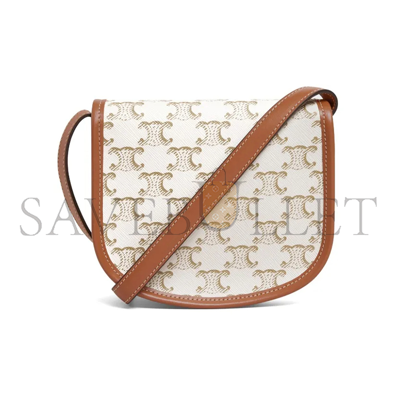 CELINE MINI BESACE IN TRIOMPHE CANVAS AND CALFSKIN 196702BZJ.01BC (15*11*4cm)