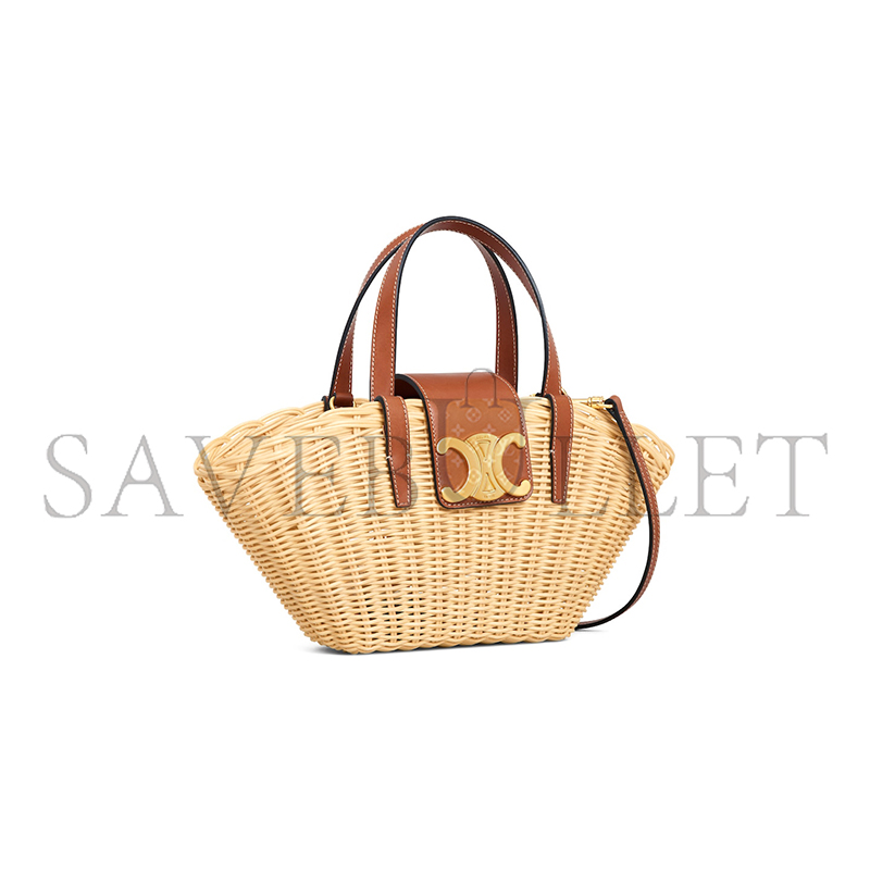 CELINE TEEN COUFFIN IN WICKER AND NATURAL CALFSKIN 116572FWE.02NT (32*14*7cm)