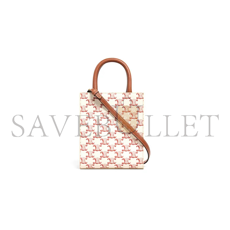 CELINE MINI TOTE IN CABAS TRIOMPHE PRINTS AND LEATHER 194372BZK.27ED (21*17*4cm)