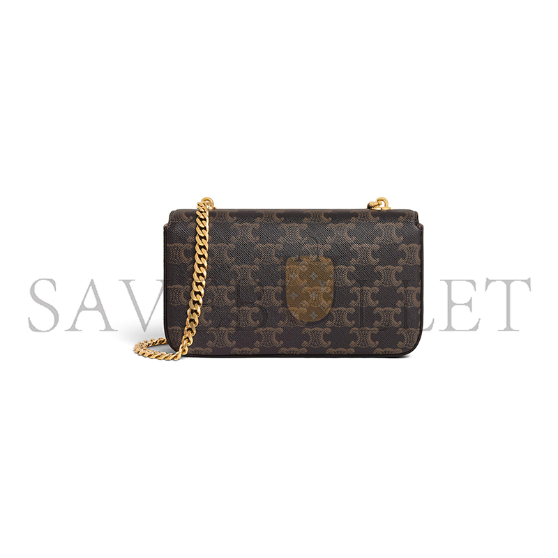 CELINE CHAIN SHOULDER BAG CLAUDE IN TRIOMPHE CANVAS 197992DQW.04LU (20*10*4cm)
