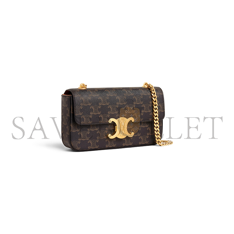 CELINE CHAIN SHOULDER BAG CLAUDE IN TRIOMPHE CANVAS 197992DQW.04LU (20*10*4cm)
