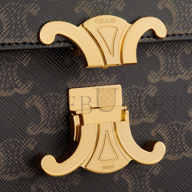 CELINE CHAIN SHOULDER BAG CLAUDE IN TRIOMPHE CANVAS 197992DQW.04LU (20*10*4cm)