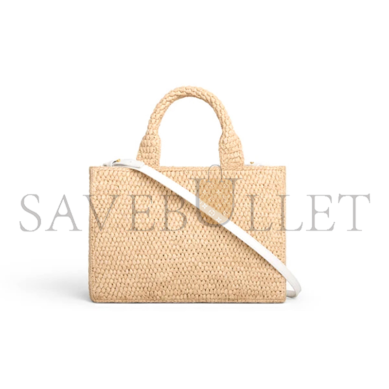 CELINE SMALL CABAS THAIS IN RAFFIA AND CALFSKIN 116302FF7.01BC (27*19*13cm)