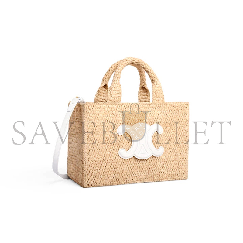 CELINE SMALL CABAS THAIS IN RAFFIA AND CALFSKIN 116302FF7.01BC (27*19*13cm)