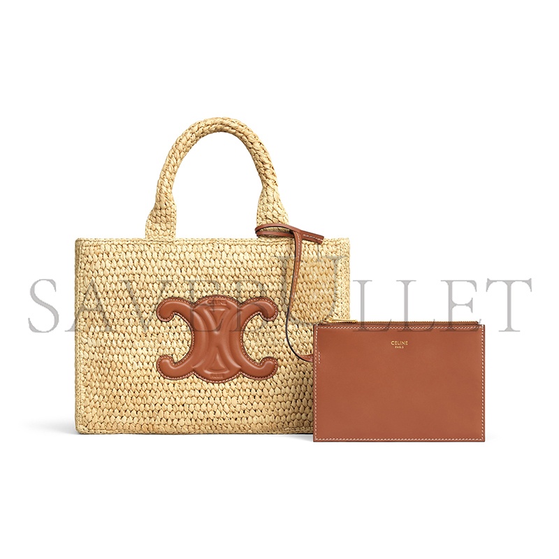 CELINE SMALL CABAS THAIS IN RAFFIA AND CALFSKIN 116302FF7.04LU (27*19*13cm)