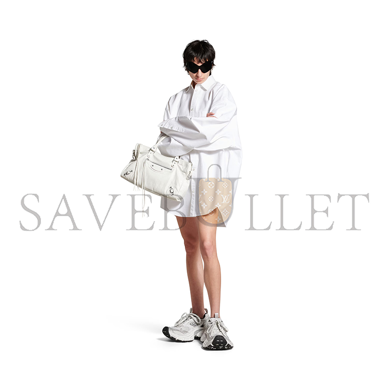 BALENCIAGA LE CITY BAG MEDIUM IN OPTIC WHITE 7977862AA9S9104 (37*23.4*14.9cm)