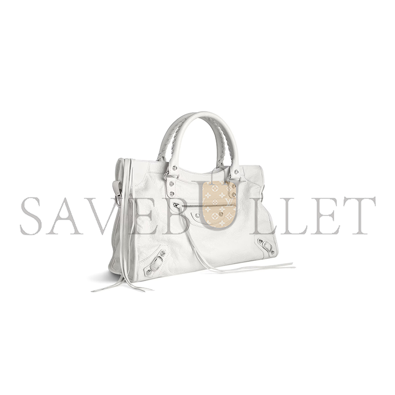 BALENCIAGA LE CITY BAG MEDIUM IN OPTIC WHITE 7977862AA9S9104 (37*23.4*14.9cm)