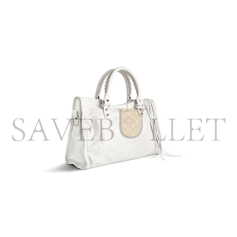 BALENCIAGA LE CITY BAG MEDIUM IN OPTIC WHITE 7977862AA9S9104 (37*23.4*14.9cm)