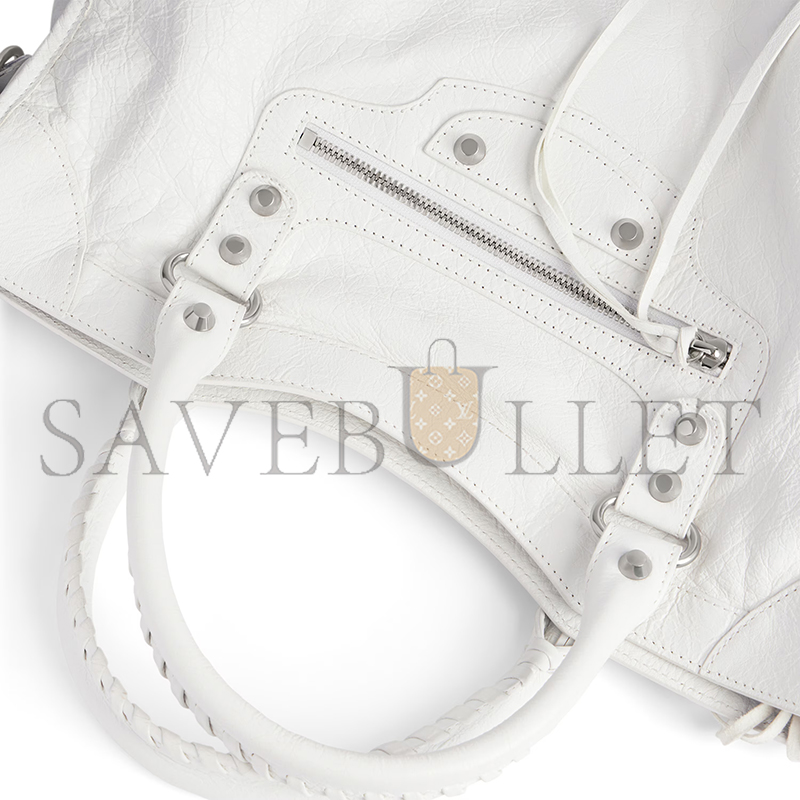 BALENCIAGA LE CITY BAG MEDIUM IN OPTIC WHITE 7977862AA9S9104 (37*23.4*14.9cm)