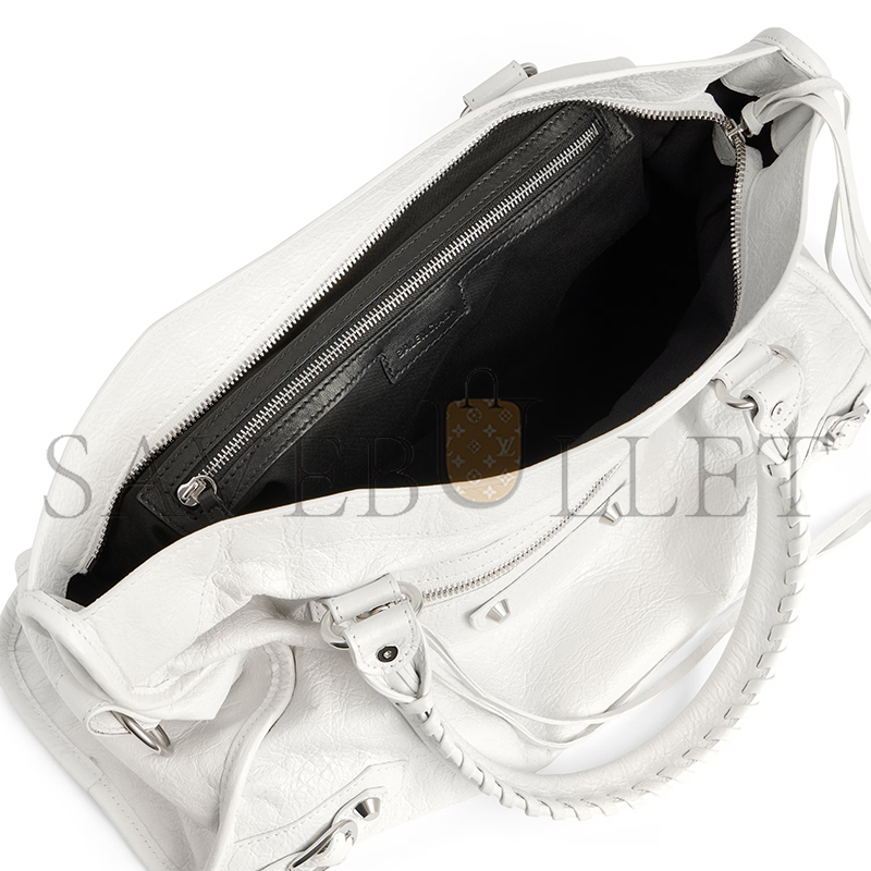 BALENCIAGA LE CITY BAG MEDIUM IN OPTIC WHITE 7977862AA9S9104 (37*23.4*14.9cm)