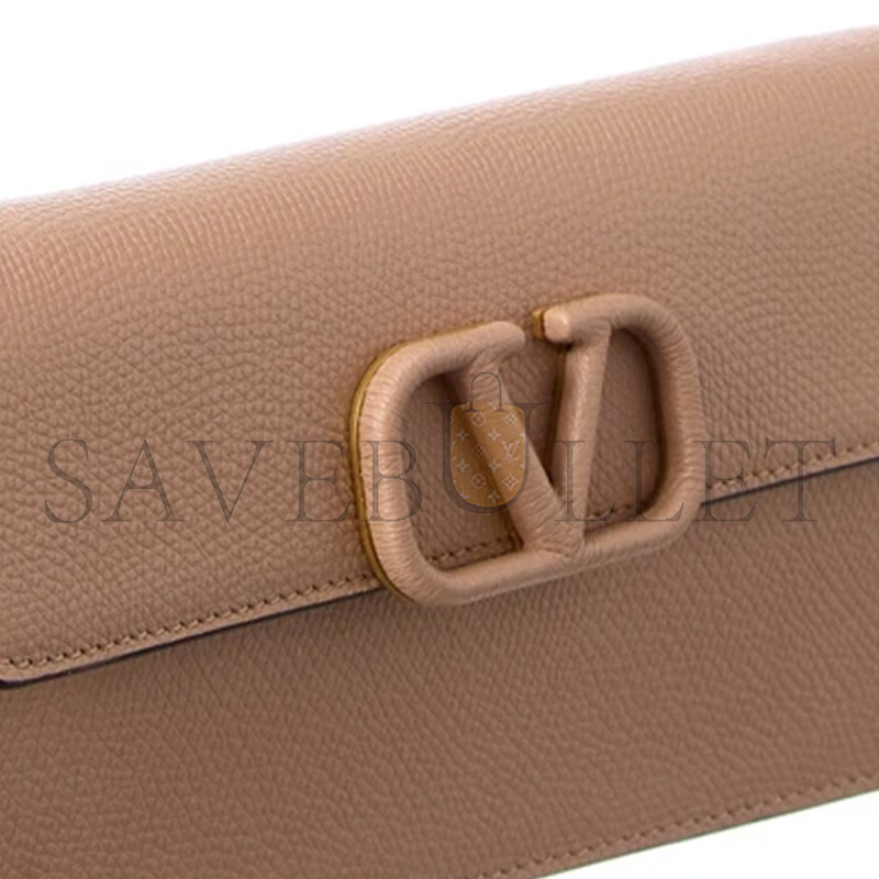 VALENTINO VSLING GRAINY LEATHER WALLET ON CHAIN WOMEN