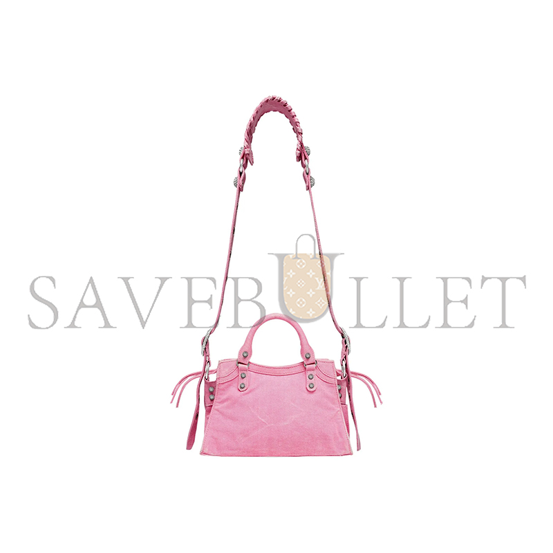 BALENCIAGA SMALL NEO CAGOLE CITY IN DENIM POWDER 700940210BJ5809 (25.9*17.8*11.4cm)