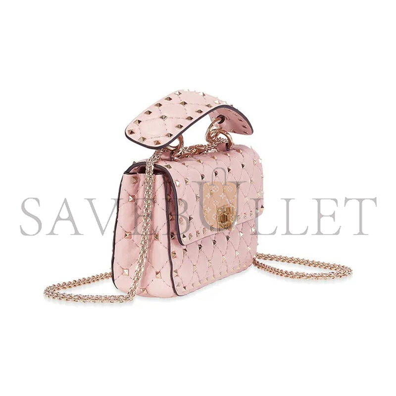 VALENTINO SMALL NAPPA ROCKSTUD SPIKE BAG B0123NAP-W34 (20*11.5*5cm)