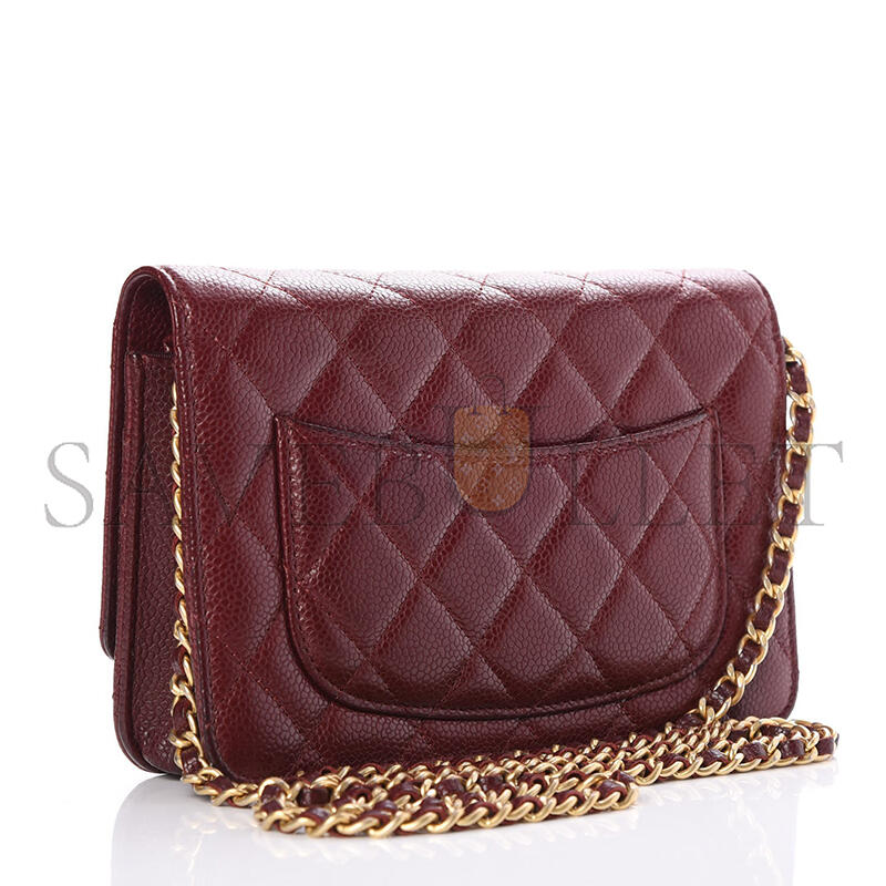 CHANEL CLASSIC WALLET ON CHAIN GRAINED SHINY CALFSKIN AP4241 (19.5*12*4cm)