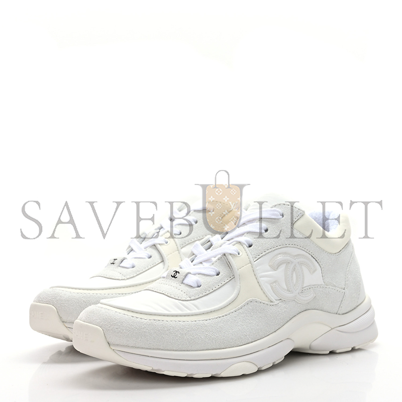 CHANEL SUEDE CALFSKIN FABRIC CC SNEAKERS 1245759