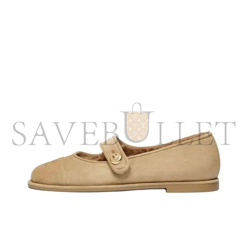 CHANEL 25B CALFSKIN ROUND TOE BUCKLE FLATS G46759