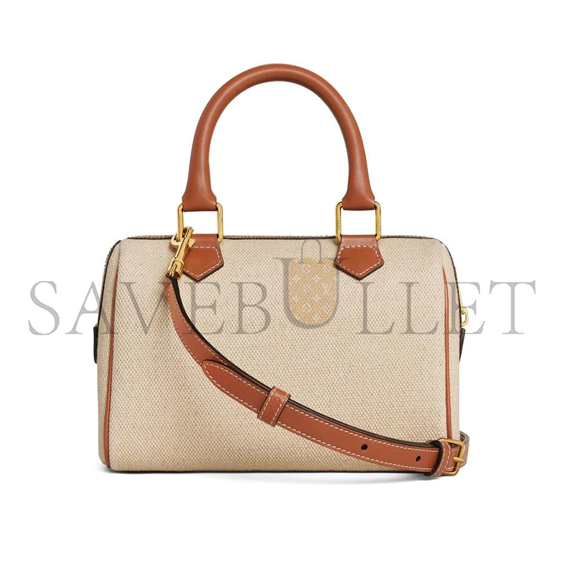 CELINE SMALL BOSTON CUIR TRIOMPHE IN TEXTILE AND CALFSKIN 113773DU3.05LU (20*14*10cm)