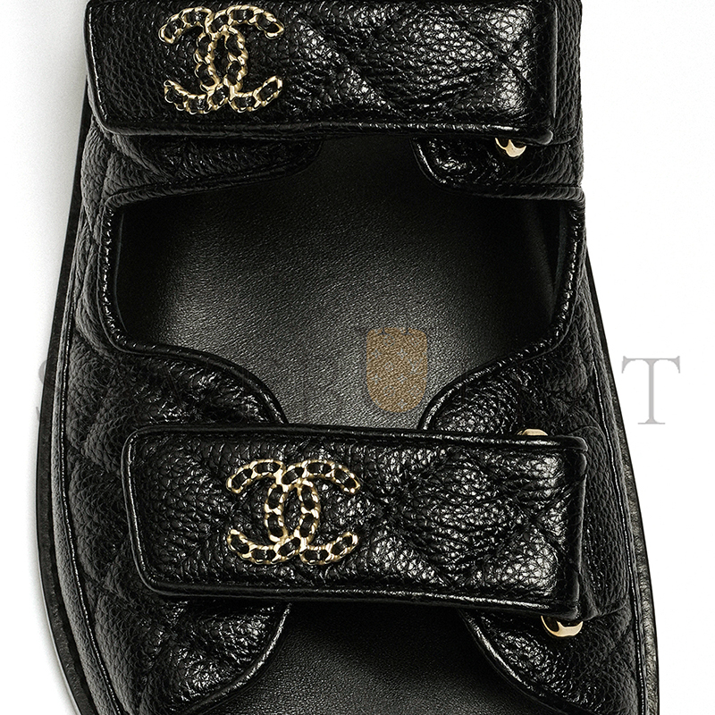 CHANEL SANDALS GRAINED CALFSKIN BLACK G35927