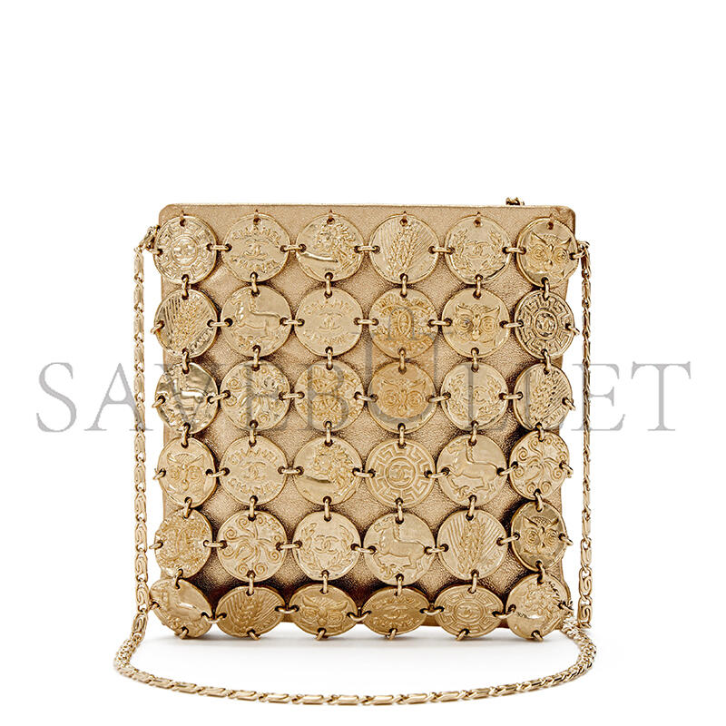 CHANEL MASTER GOLD ARTEMIS METAL COIN EVENING BAG 219456 (17.5*17*1cm）