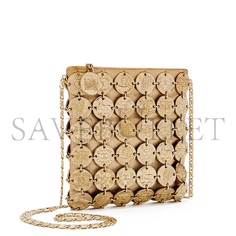 CHANEL MASTER GOLD ARTEMIS METAL COIN EVENING BAG 219456 (17.5*17*1cm）