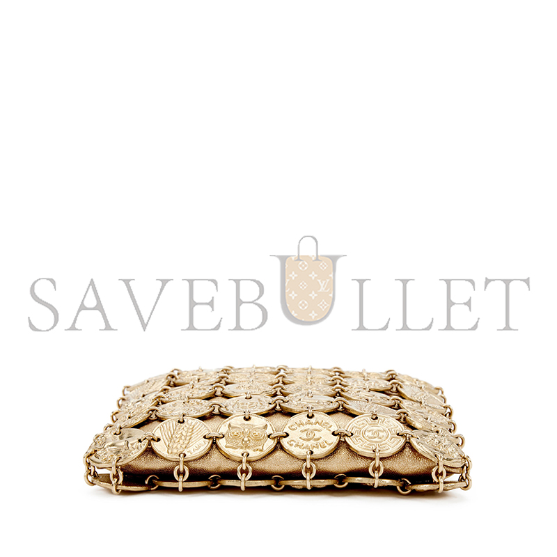 CHANEL MASTER GOLD ARTEMIS METAL COIN EVENING BAG 219456 (17.5*17*1cm）