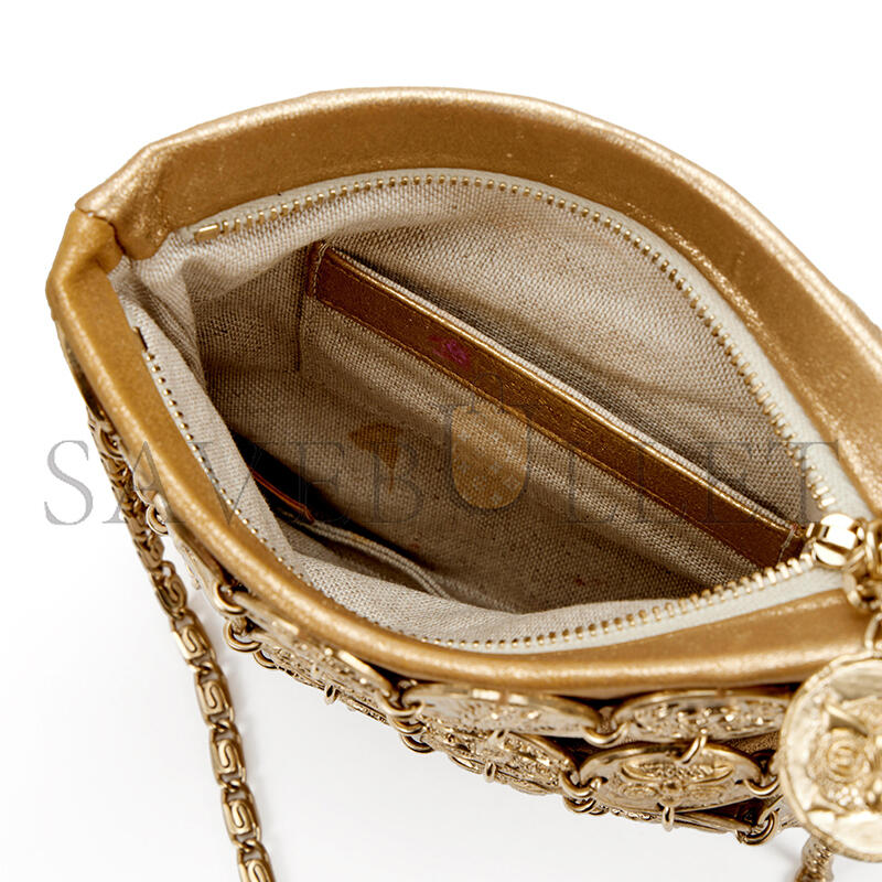 CHANEL MASTER GOLD ARTEMIS METAL COIN EVENING BAG 219456 (17.5*17*1cm）