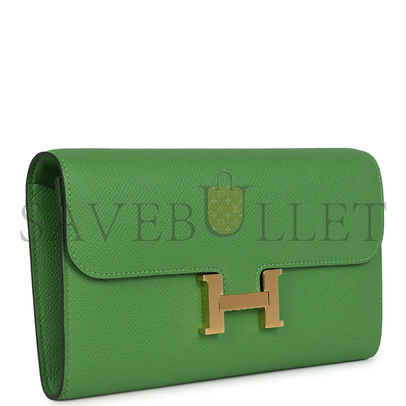 HERMES MASTER CONSTANCE WALLET TO GO VERT YUCCA EPSOM GOLD HARDWARE 436571 (19*15*4cm)