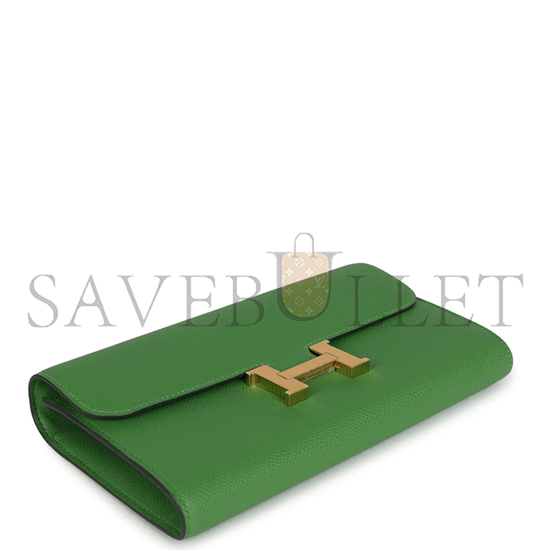 HERMES MASTER CONSTANCE WALLET TO GO VERT YUCCA EPSOM GOLD HARDWARE 436571 (19*15*4cm)