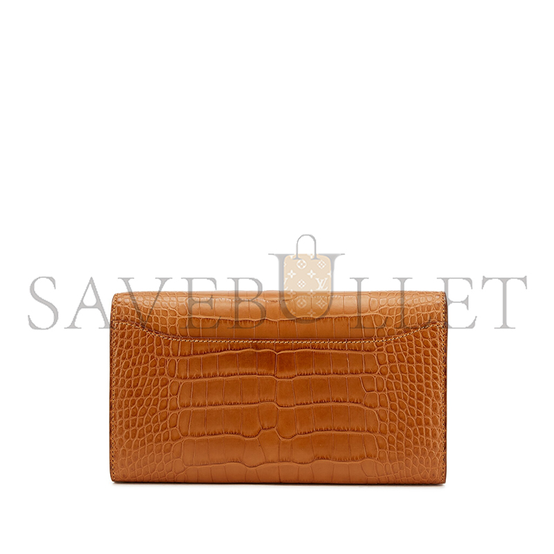 HERMES MASTER GOLD MATTE ALLIGATOR CONSTANCE-TO-GO GOLD HARDWARE 436572 (20.5*13*3cm)