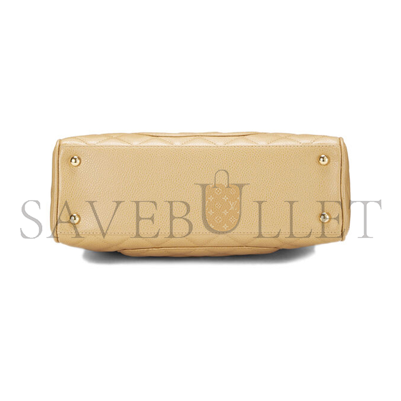 CHANEL BEIGE QUILTED CAVIAR BOWLER SMALL 71302 (25*15*7cm)