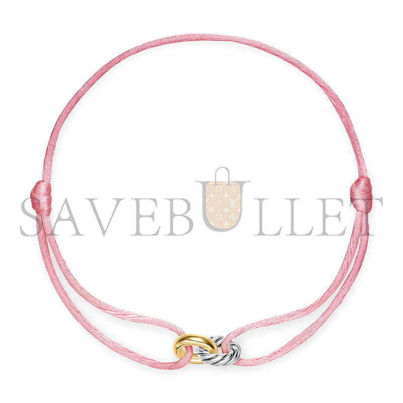 DAVID YURMAN SCULPTED CABLE LINKED CORD BRACELET B18445 S4PNK
