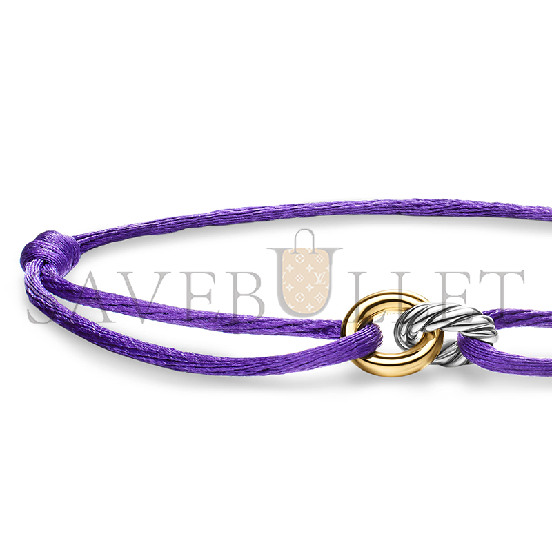 DAVID YURMAN SCULPTED CABLE LINKED CORD BRACELET B18445 S4PUR