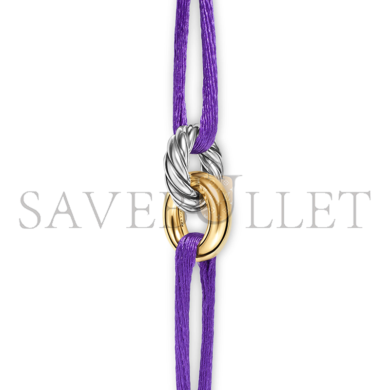 DAVID YURMAN SCULPTED CABLE LINKED CORD BRACELET B18445 S4PUR