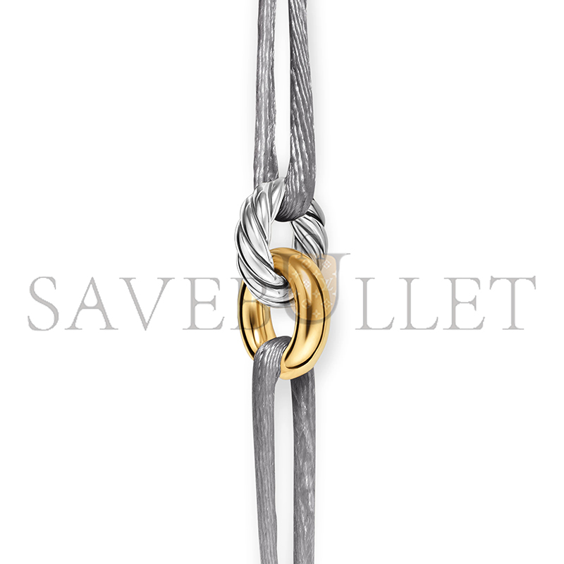 DAVID YURMAN SCULPTED CABLE LINKED CORD BRACELET B18445 S4SIL