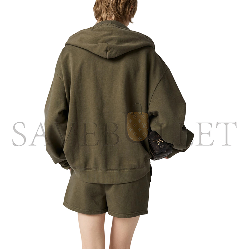 MIU MIU GARMENT-DYED HOODIE JACKET MJLA45