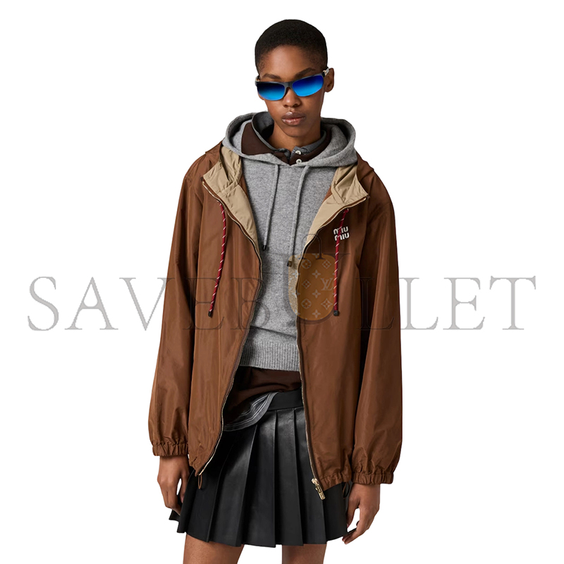 MIU MIU TECHNICAL FABRIC HOODIE JACKET ML1055