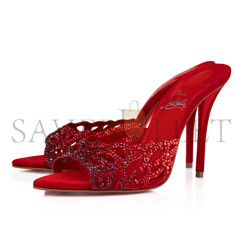 CHRISTIAN LOUBOUTIN LASERA STRASS MULE 100 MM MULES 3250730R856