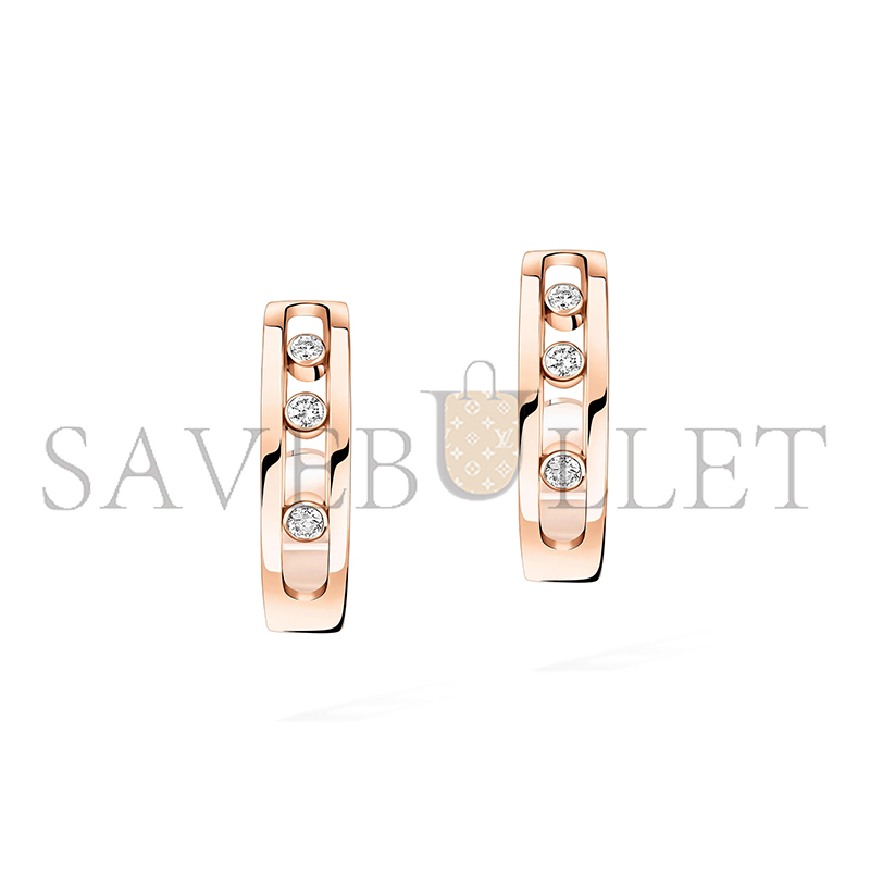 MESSIKA MOVE HOOP EARRINGS PINK GOLD DIAMOND EARRINGS 04407-PG