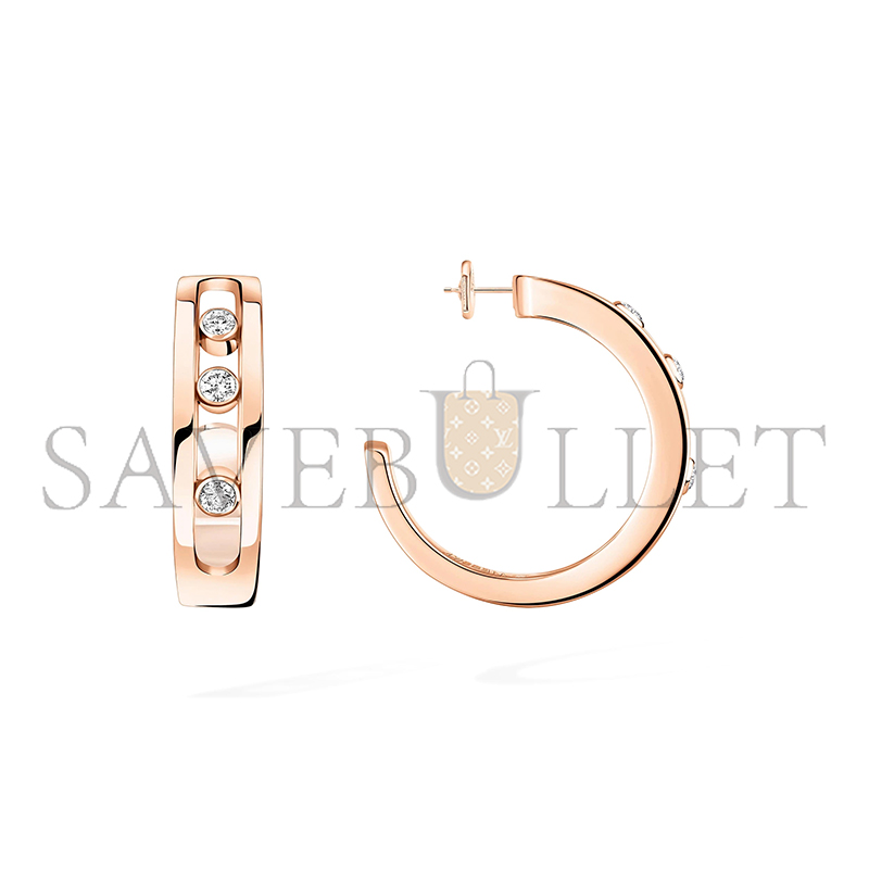 MESSIKA MOVE HOOP EARRINGS PINK GOLD DIAMOND EARRINGS 04407-PG