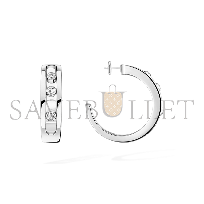MESSIKA MOVE HOOP EARRINGS WHITE GOLD DIAMOND EARRINGS 04407-WG