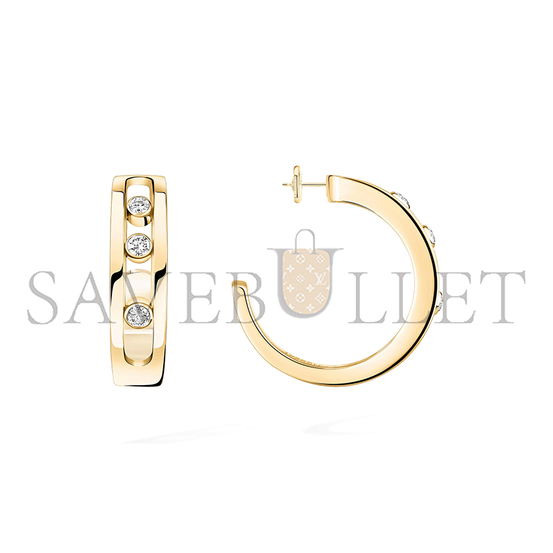 MESSIKA MOVE HOOP EARRINGS YELLOW GOLD DIAMOND EARRINGS 04407-YG