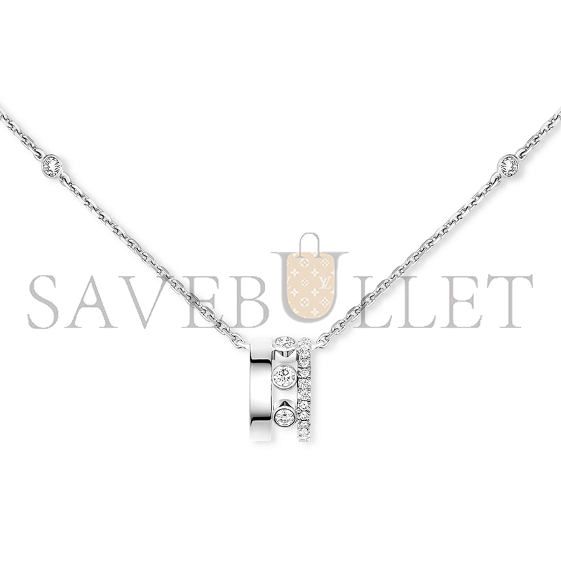 MESSIKA MOVE ROMANE PENDANT NECKLACE WHITE GOLD DIAMOND NECKLACE 07158-WG