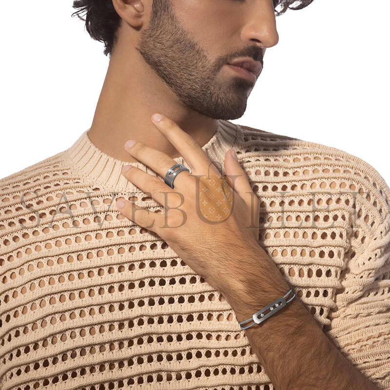 MESSIKA MOVE TITANIUM CORD BRACELET NATURAL TITANIUM DIAMOND BRACELET 10096-TN