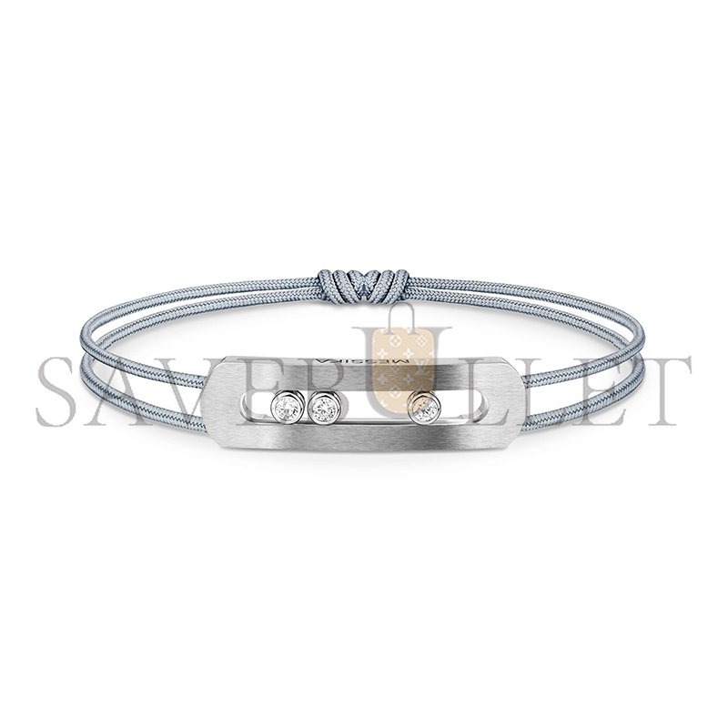MESSIKA MOVE TITANIUM CORD BRACELET NATURAL TITANIUM DIAMOND BRACELET 10096-TN