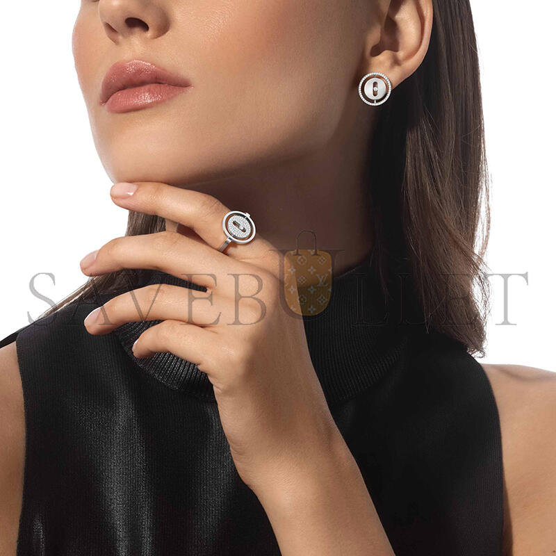 MESSIKA LUCKY MOVE STUD EARRINGS WHITE GOLD DIAMOND EARRINGS 11571-WG