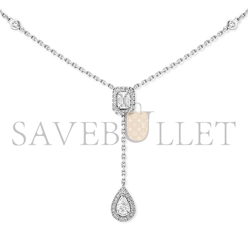 MESSIKA MY TWIN TIE NECKLACE 2X 0.10CT WHITE GOLD DIAMOND NECKLACE 06693-WG