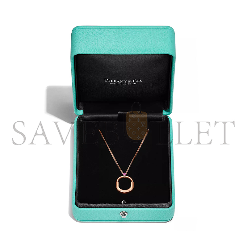 TIFFANY LOCK SMALL PENDANT IN ROSE GOLD WITH A PINK SAPPHIRE 75202806