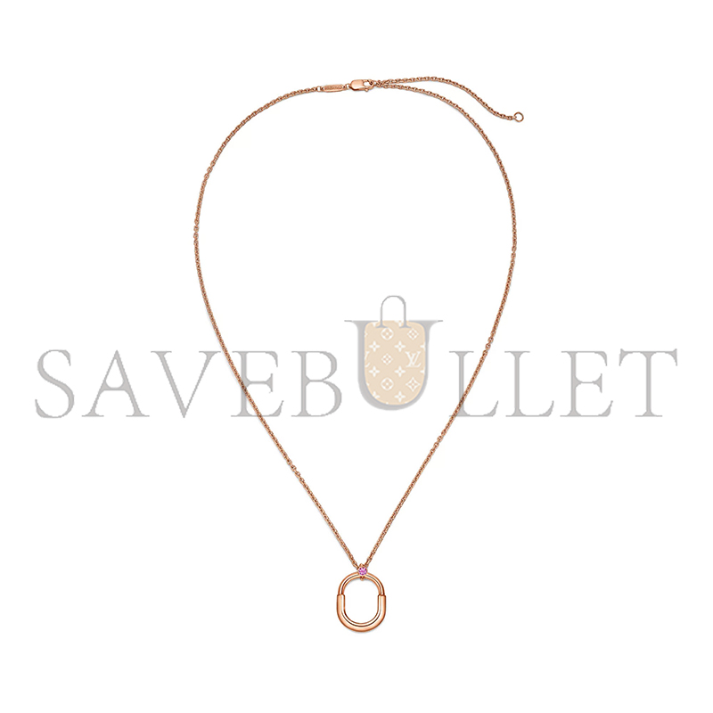 TIFFANY LOCK SMALL PENDANT IN ROSE GOLD WITH A PINK SAPPHIRE 75202806