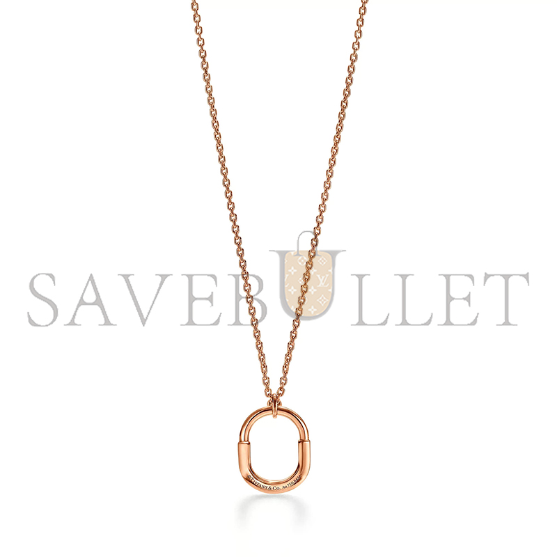 TIFFANY LOCK SMALL PENDANT IN ROSE GOLD WITH A PINK SAPPHIRE 75202806